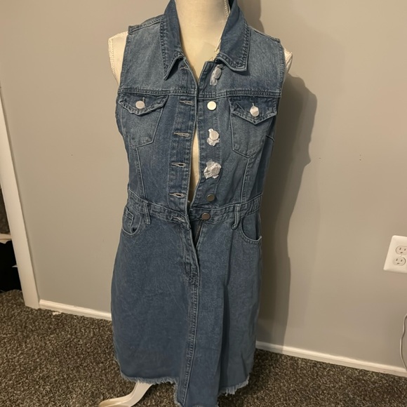 Joie denim sleeveless size medium dress NWT - Picture 1 of 5